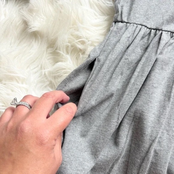 Hanna Andersson NWT Unicorn Appliqué Long Sleeve Dress Dark Heather Gray 6-7 - Picture 3 of 5